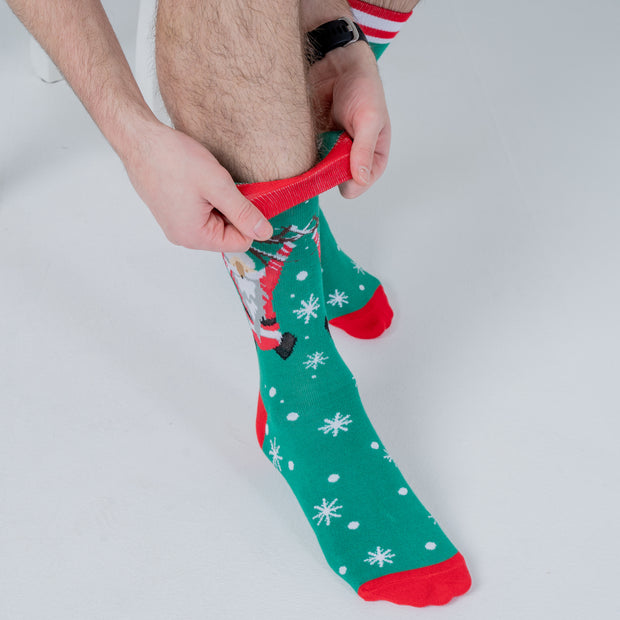 Christmas Print Socks Santa