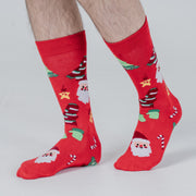 Christmas Print Socks Santa Red