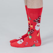 Christmas Print Socks Santa Red