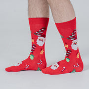 Christmas Print Socks Santa Red