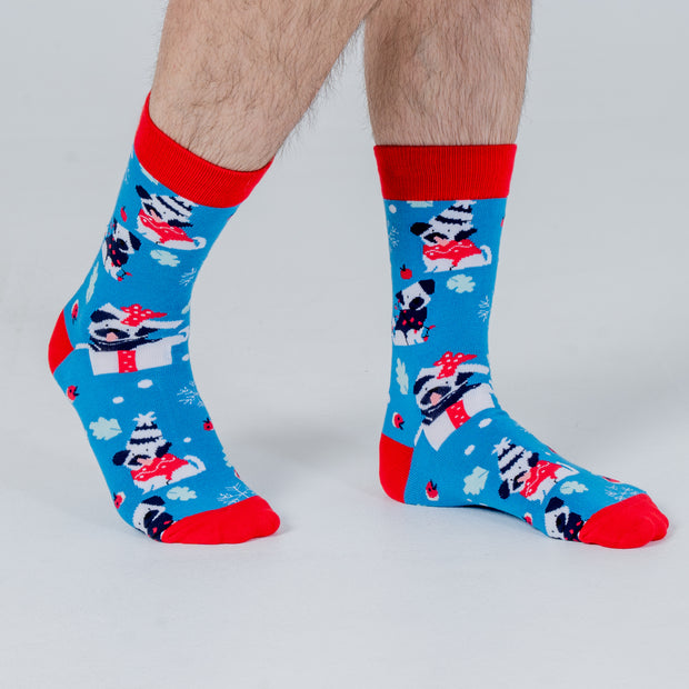 Christmas Print Socks Pug