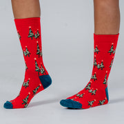 Christmas Print Socks Trees